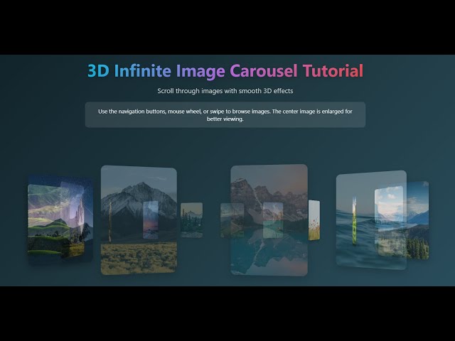 Learn how to make a Modern 3D Infinite Image Carousel in 45 seconds| HTML, CSS & JavaScript Tutorial