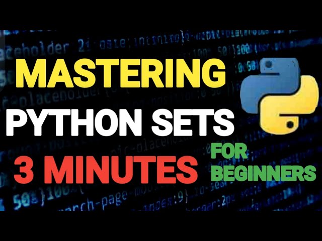 Set in python for beginners 