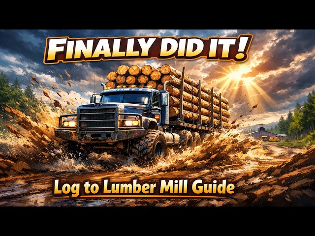MudRunner Log to Lumber Mill Walkthrough - The Bog Map Guide | No Copyright Gameplay 