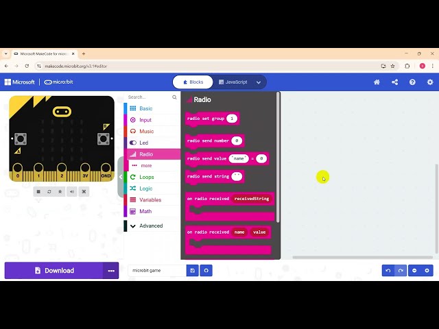 How to using Block with JavaScript in Micro bit