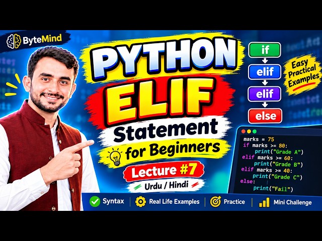 Tutorial #7 | elif Statement in Python | Multiple Conditions Explained for Beginners | Urdu/Hindi