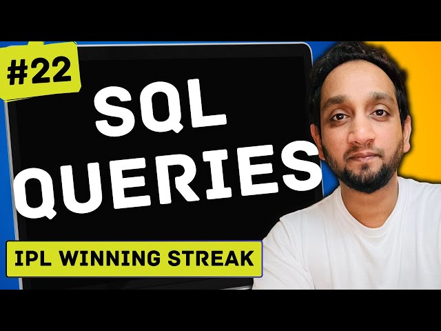 IPL Winning Streak - SQL Interview Query 22 | SQL Problem Level "HARD"