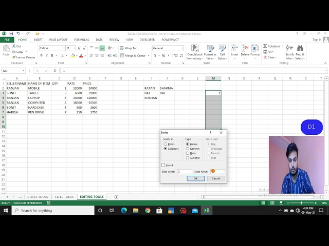 EXCEL FOR BEGGINERS HOME TAB  EDITING TOOLS PART 1