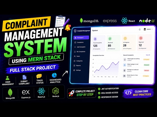 🚀 Part - 2: Complaint Management System Using MERN Stack | (MongoDB, Express.js, React.js, Node.js)
