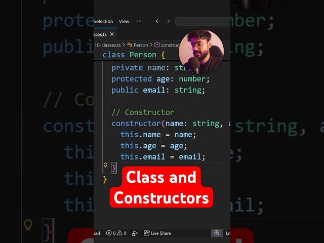 Class and Constructors in Typescript