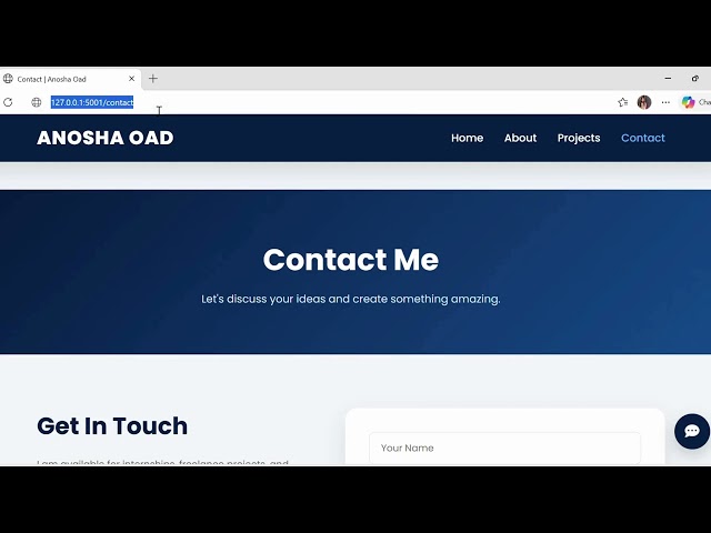 Full-Stack Portfolio Website with Admin Dashboard (Flask + SQLite)