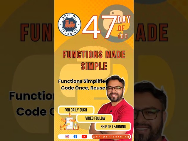 Python Functions Explained: def, Parameters, Return & Examples | Day 47/100 Python Series!