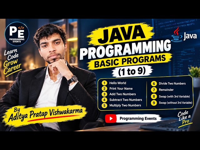 Java Programming Tutorial for Beginners | 9 Basic Programs with Code
