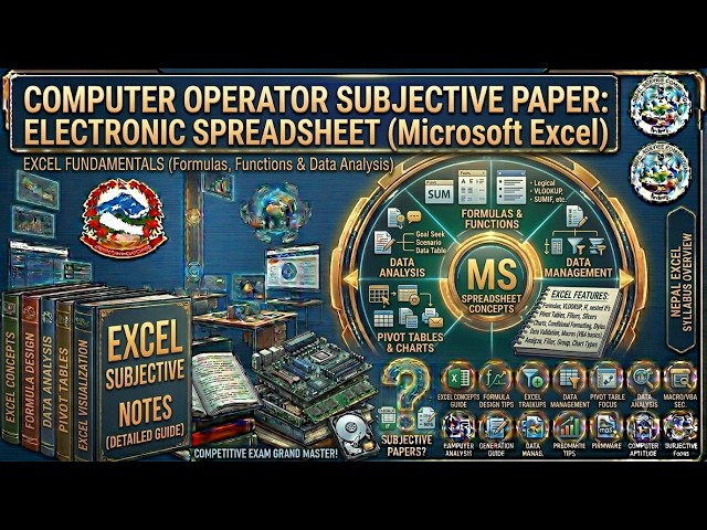Computer Operator Subjective Paper || Electronic Spreadsheet (Ms. Excel )