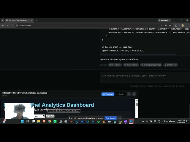 Lenny Growth Assistant | Full Stack Ai RAG Application | FastAPI + React + LLM Demo