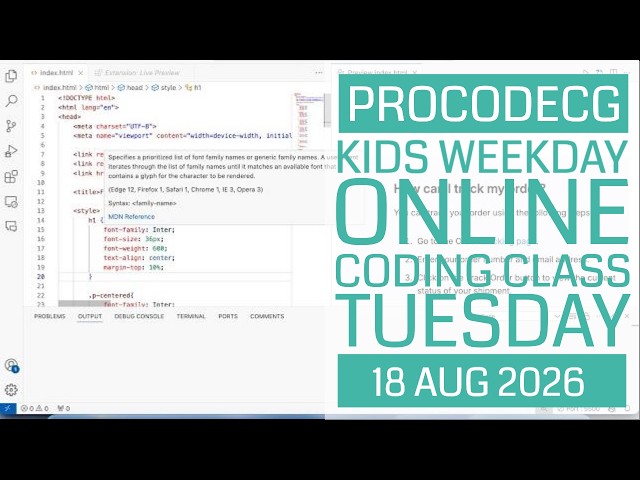 ProCodeCG Kids Weekday Coding Class - Tuesday - 18 Aug 2026