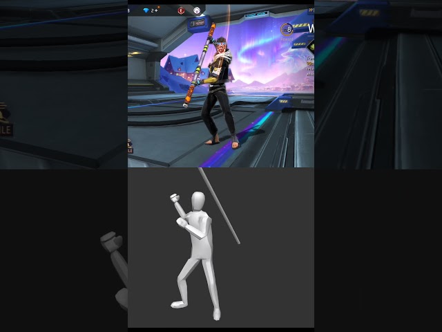 Free Fire Wukong Emote || Prisma 3D Animation || Just Practice 8 Sec...