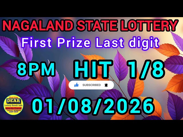 First Prize Last Digit 01/08/26 Nagaland State Lottery Target Number Lottery Sambad Target Number🎯