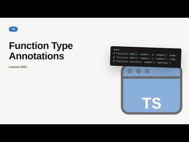 Function Type Annotations | TypeScript Tutorial for Beginners