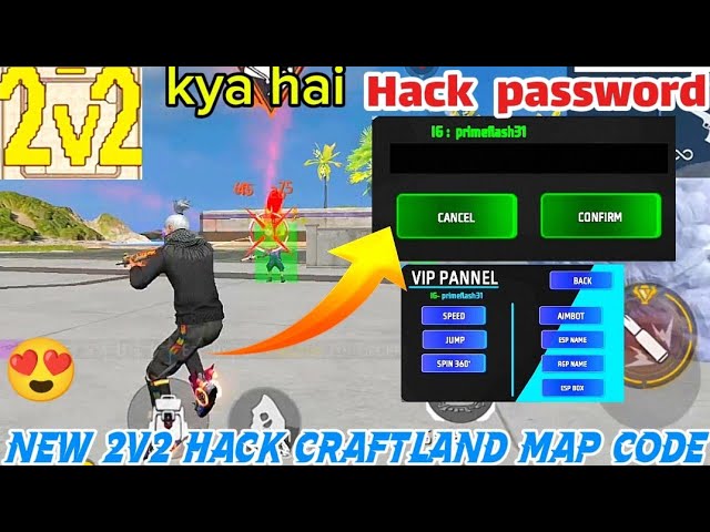 How to new 2v2 hack craftland map code | new chinging password hack map ff | full video end ||