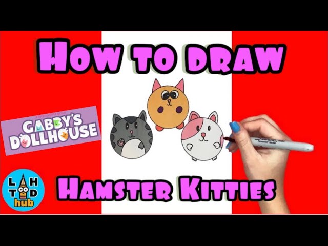 How to Draw Hamster Kitties from Gabby's Dollhouse