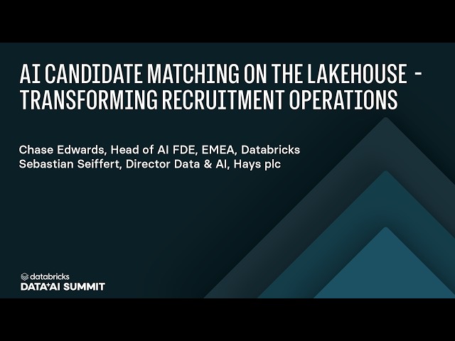 AI Candidate Matching on the Lakehouse — Transforming Recruitment Operations