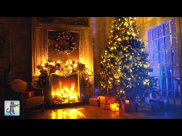 Best Relaxing Christmas Fireplace & Cozy Room Ambience 🔥 Burning Crackling Fire (NO MUSIC)