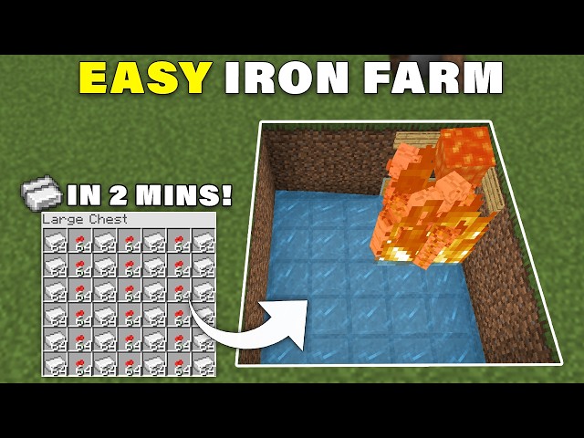 NEW EASIEST IRON FARM in Minecraft Bedrock 26.1+! (Build In 4mins!)