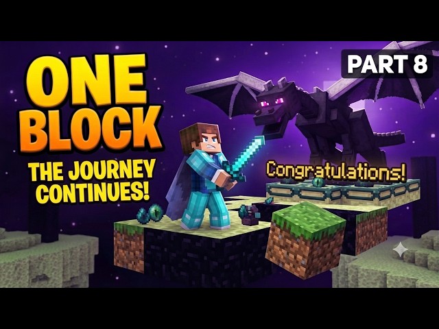 beating ender dragon Last Episode 😭In Live One Block With My Pro Brother 😎😎 || Day #8