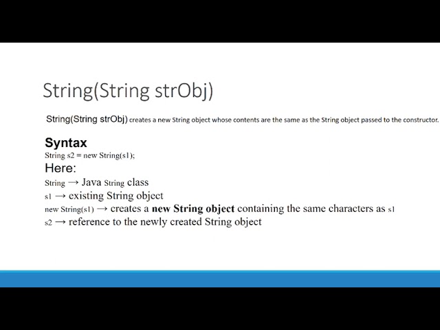 String Handling in JAVA
