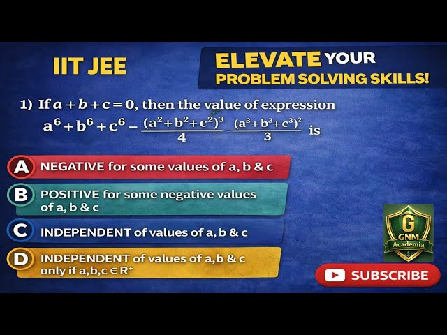 Elevate Your Algebra Problem Solving Skills I IIT-JEE  2026