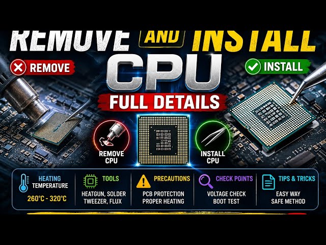 How to Install and Remove Mobile CPU | Step-by-Step Mobile Repairing Guide 📱💻