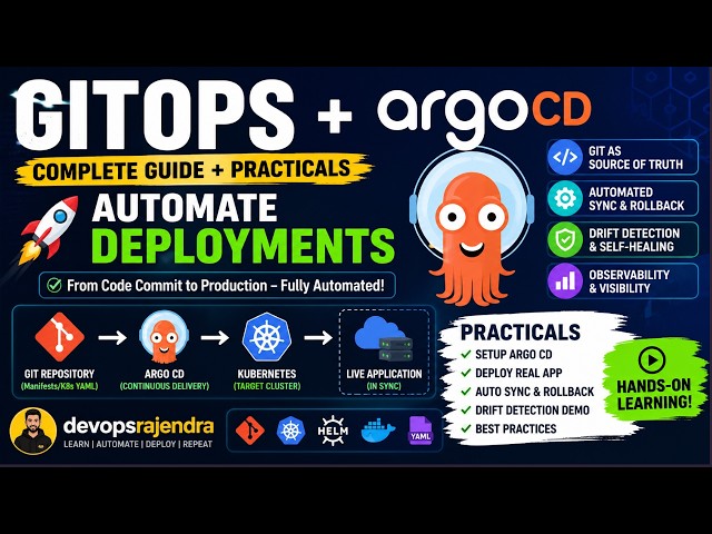 Argo CD Zero to Hero | Complete GitOps Project on Kubernetes | Devops | Mlops |  by Rajendra
