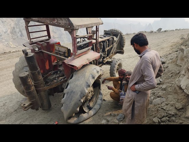  Brutal Mountain Tire Blowout! CAT Loader Rescue & Hot Patch Repair