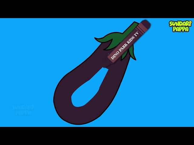How to Draw Brinjal 🍆 | Easy Brinjal Drawing for Kids | Step by Step Vegetable Drawing