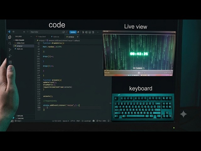 Coding a Matrix Clock | ASMR (No Talking)
