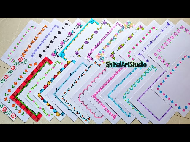 20 BEAUTIFUL BORDER DESIGNS/PROJECT WORK DESIGNS/বন্ধু খাতার ডিজাইন/FRONT PAGE DESIGN FOR PROJECTS