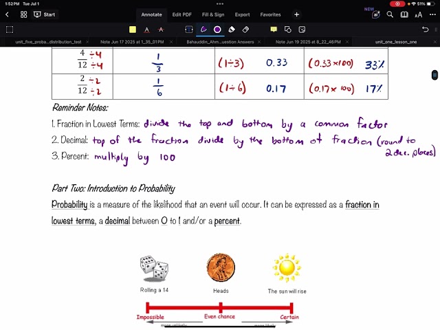 Lesson One Probability