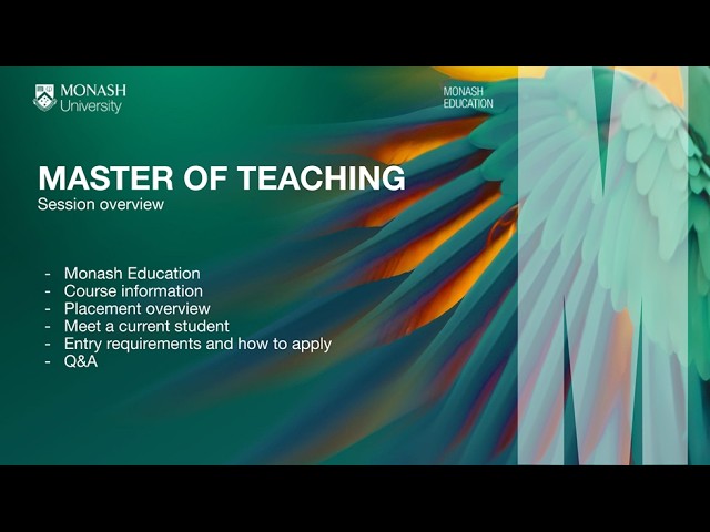 Master of Teaching Course Information Webinar - 19 May 2026