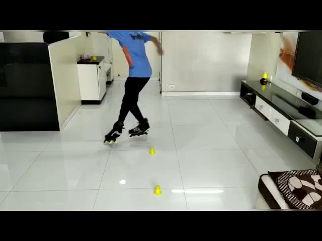 REVERSE J TURN - INLINE FREESTYLE SKATING. LEVEL-3 TRICK. SLALOM.