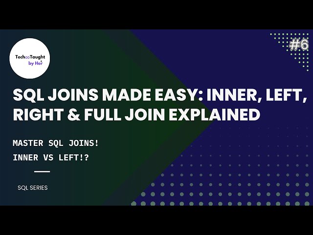 SQL Joins Made Easy: INNER, LEFT, RIGHT & FULL JOIN Explained