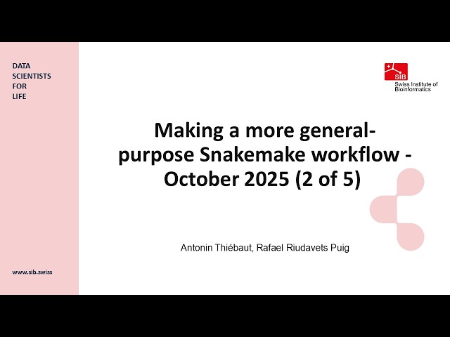 Making a more general-purpose Snakemake workflow - October 2025 (2 of 5)