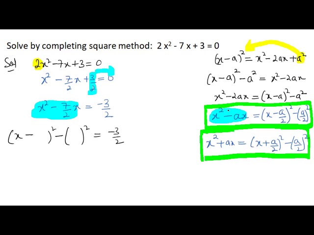 Solution of a Quadratic Equation by Completing the Square | Ex#03