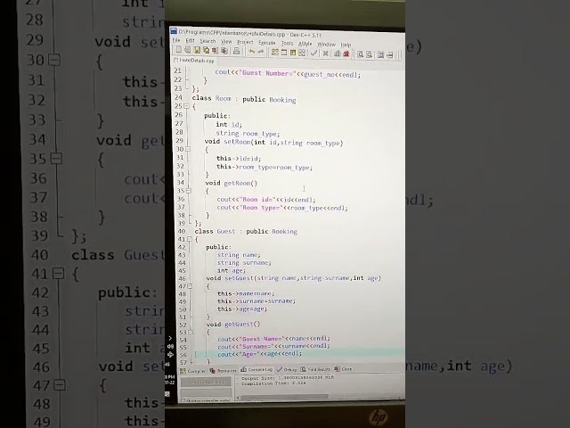 C++ mini project, Hotel Management
