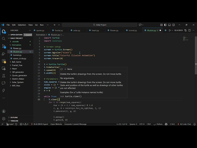 Python Mini-Project | Creating Illusion #python #begginer #video 