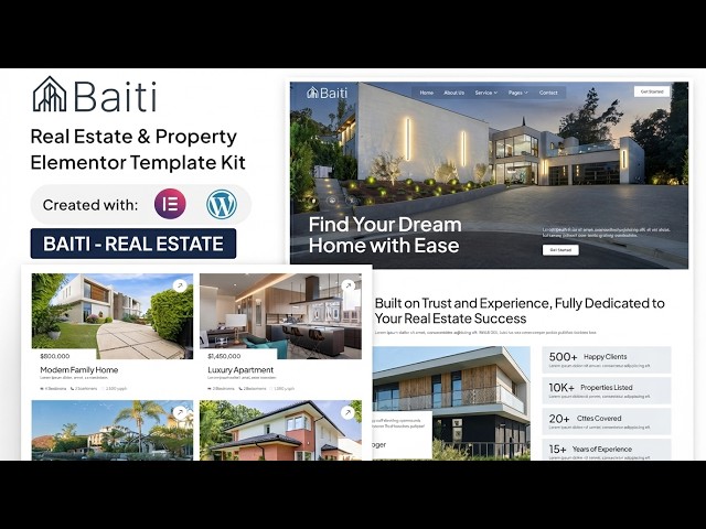Baiti Real Estate Elementor Template Kit Walkthrough