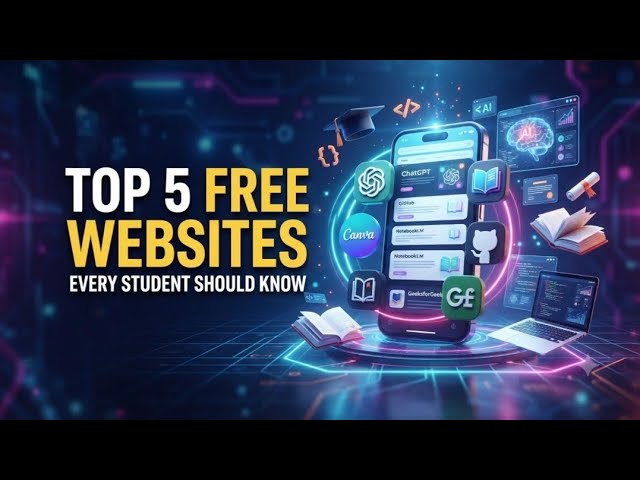 Top 5 FREE Websites Every Student Should Know 🚀 | Must Try Websites in 2026 #Technology #AITools 