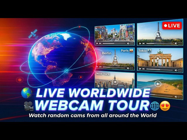 🌍🅻🅸🆅🅴🌍Worldwide Webcam Tour📸Watch 500 Random Cams From All Around the World🗺️London Paris Sydnei🌠