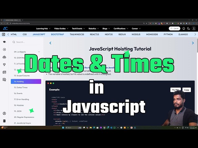 JavaScript Dates & Times in Tamil ⏰ | Date Object, Methods, Formatting | Beginner to Advanced