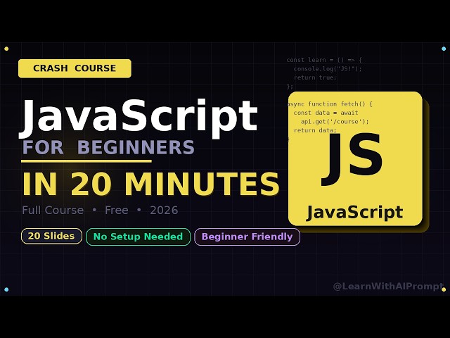 JavaScript Full Course for Beginners — 20 Minutes Crash Course