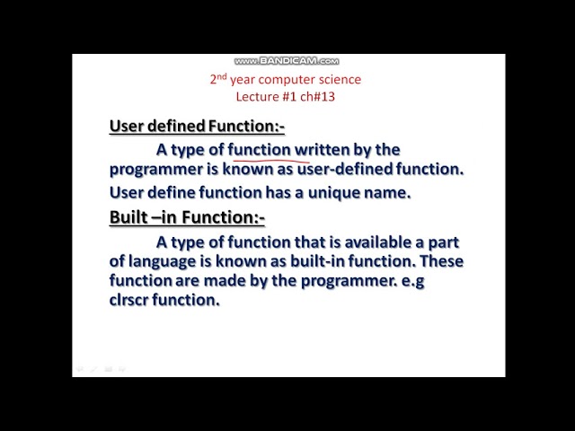 lec 1 ch 13 , built in function , user define function , function header, function defination.