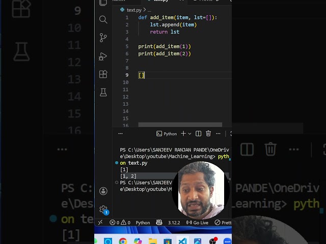 Why Python Interviews Ask This Question | Mutable Default Arguments Explained#PythonInterview