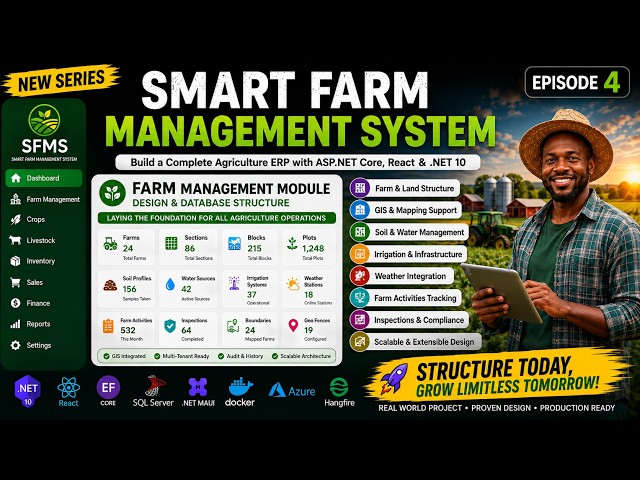Build a Smart Farm Management System with ASP.NET Core, React & .NET 10 | Episode 4- System Design🔥