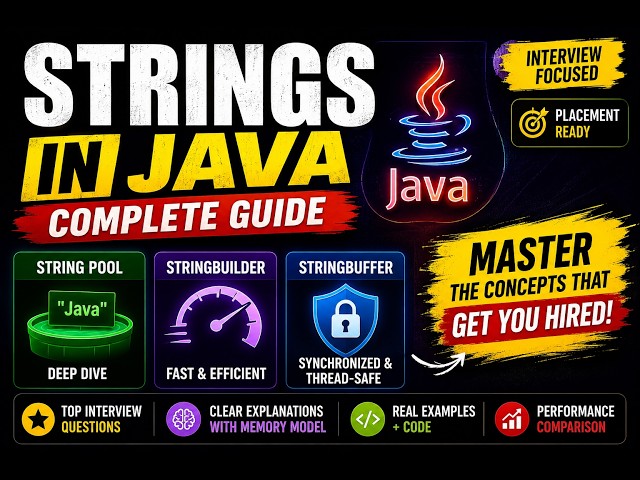 String vs StringBuilder vs StringBuffer in Java | String Pool Explained | Java Interview Questions 🔥
