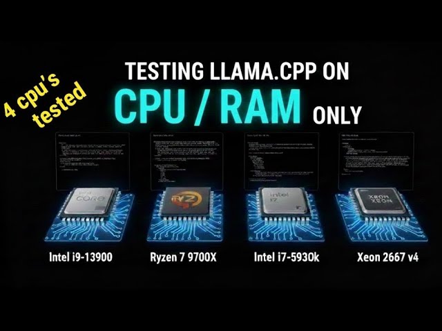 LLAMA.CPP CPU/RAM Showdown: i9-13900 vs Ryzen 7 9700X vs i7-5930K vs Xeon E5 2667 | GPT-OSS:20b